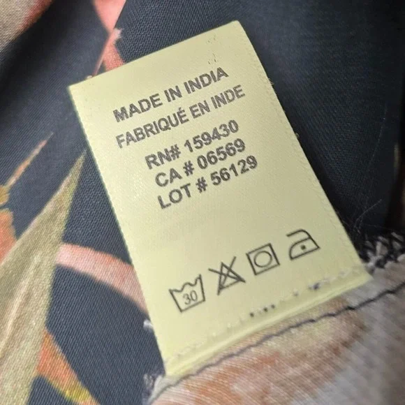 Elan Womens M Maxi Dress Long Lng Sleeve Tie Waist Button Up Black Olive Floral - Picture 3 of 11